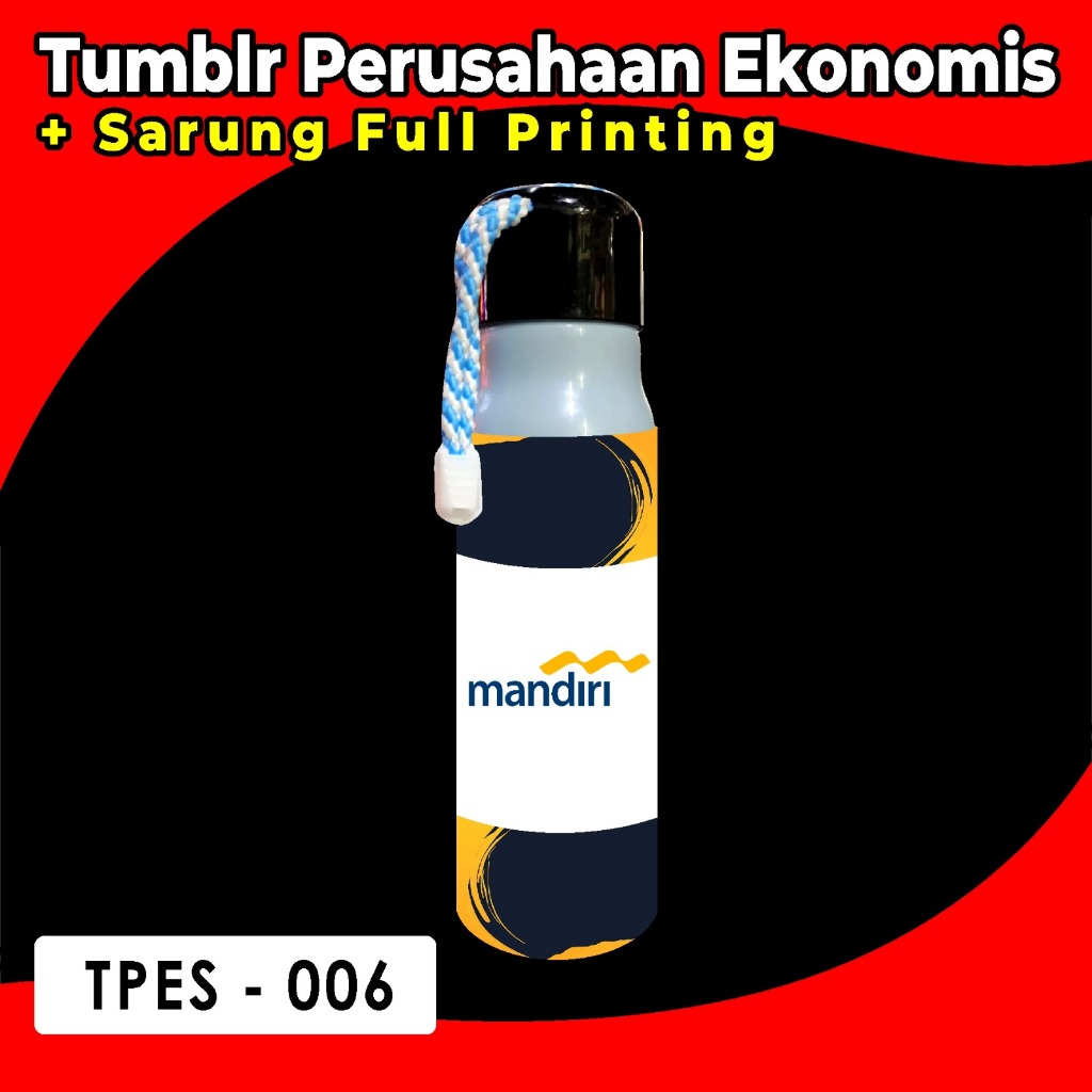 Botol Tmblr Tali/Botol Minum Kaca/Tumblr Tali Costum Perusahaan Mandiri/Tumblr Ekonomis+Sarung Full 