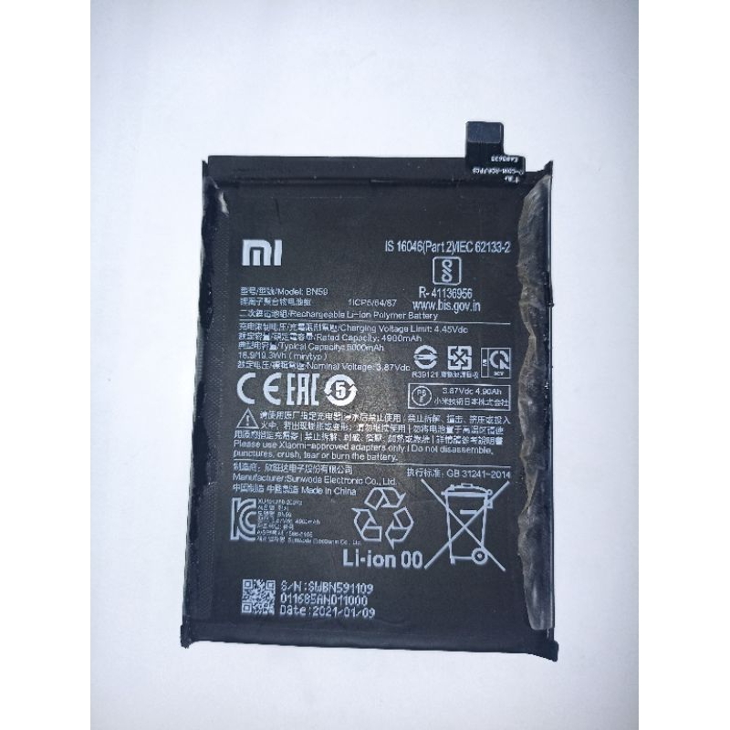 baterai redmi note 10/10s ori copotan