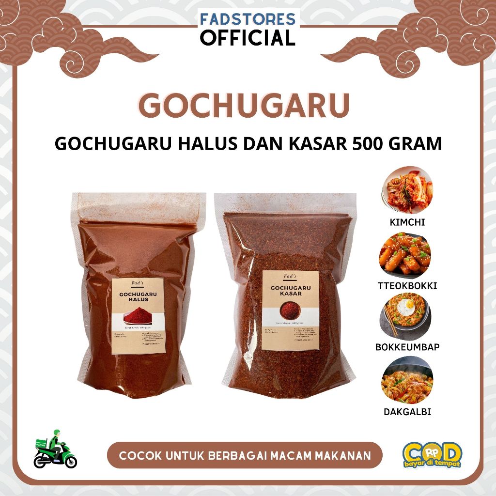 

Gochugaru Kasar 500gr - Gochugaru Halus 500gr - Gochugaru Asli Korea