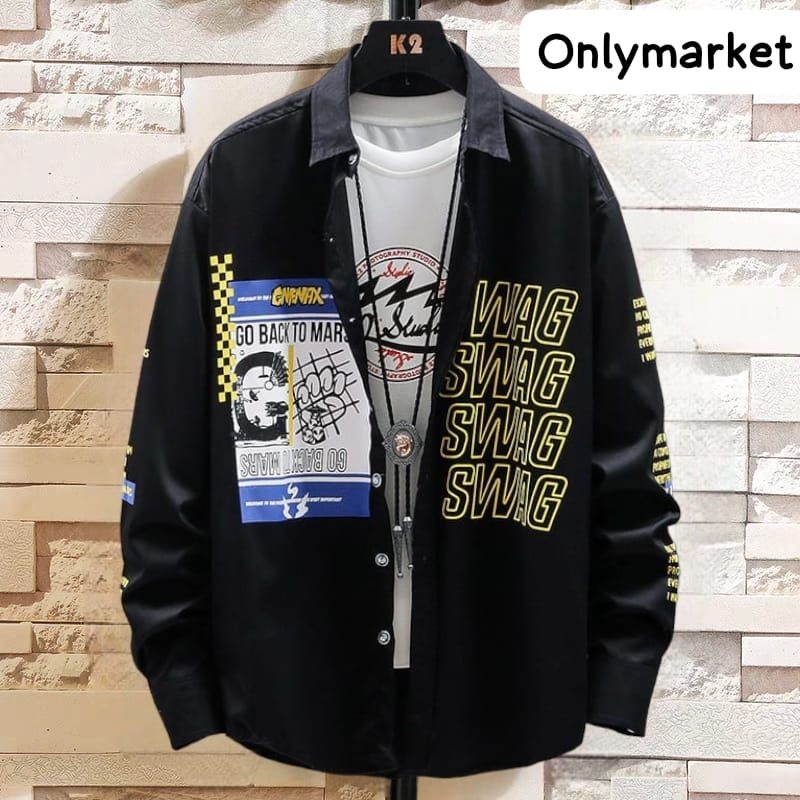 ONLYMARKET- BISA COD- KEMEJA PRIA SWAG 2 PILUHAN WARNA