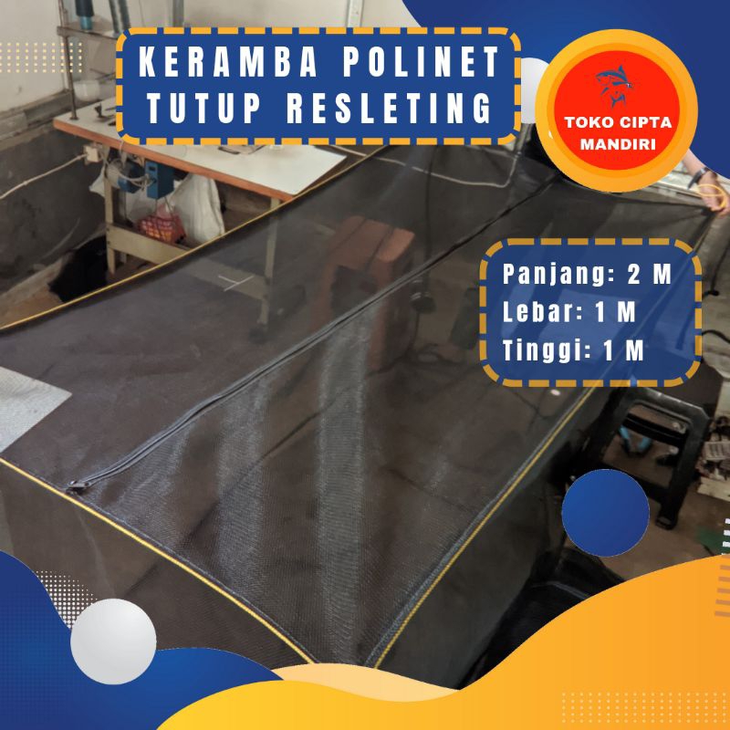 keramba ikan polinet 2x1x1 tutup resleting keramba jaring apung hapa ikan waring ikan