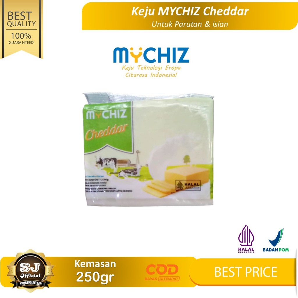 

Keju Cheddar MYCHIZ 250gr - KEJU Cheddar HALAL - Murah & Berkualitas