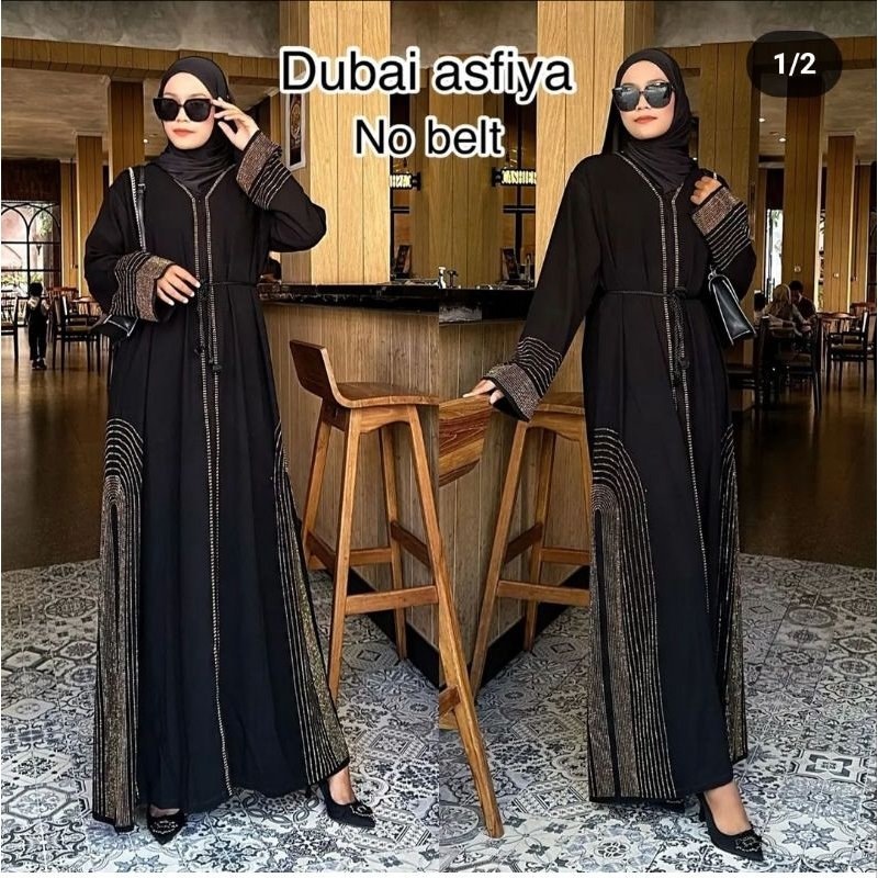 Abaya Dubai Asfiya / Abaya Swarozki Exclusive /Abaya Pesta
