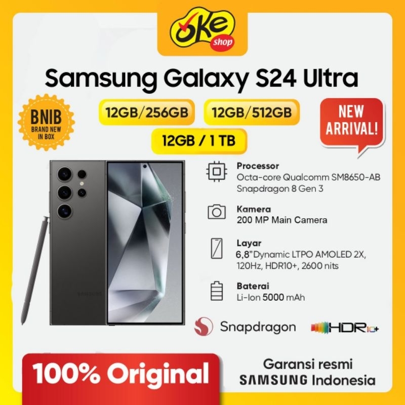 Samsung Galaxy S24 Ultra 5G ( 256GB/512GB ) - Garansi Resmi SEIN