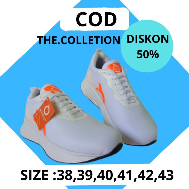 ORTUSEIGHT Sepatu Running Casual Warna Putih Hitam Size 36 43