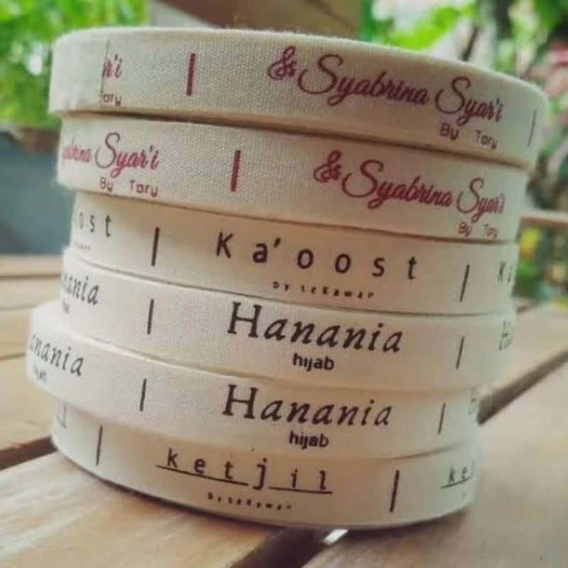 

label pita katun label hijab label mukena label kaos label baju label katun pengganti woven
