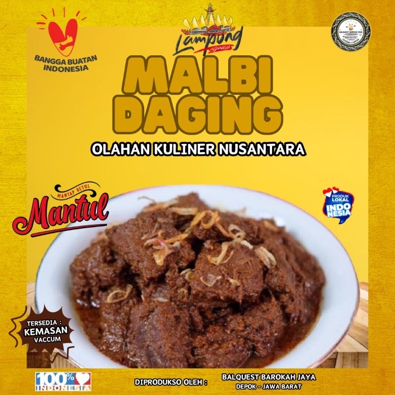 

Malbi (Semur) Daging Sapi | 1/2 Kg | 1 Kg | Kemasan Vaccum