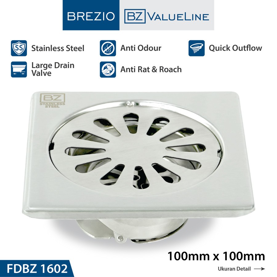 BREZIO FDBZ 1602 Floor Drain Strainer Saringan Got Lubang Kamar Mandi