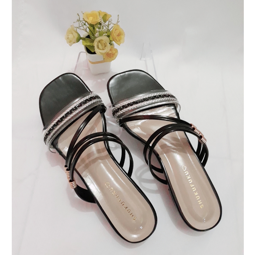 sandal wanita heels 3cm shukufuku/korea kekinian