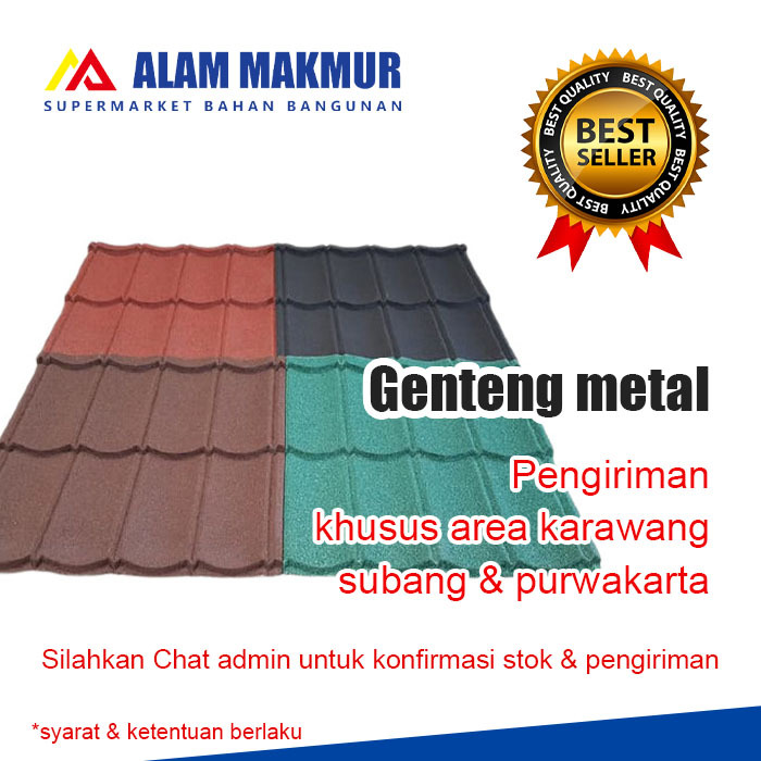 GENTENG METAL PASIR HITAM MERAH HIJAU COKLAT