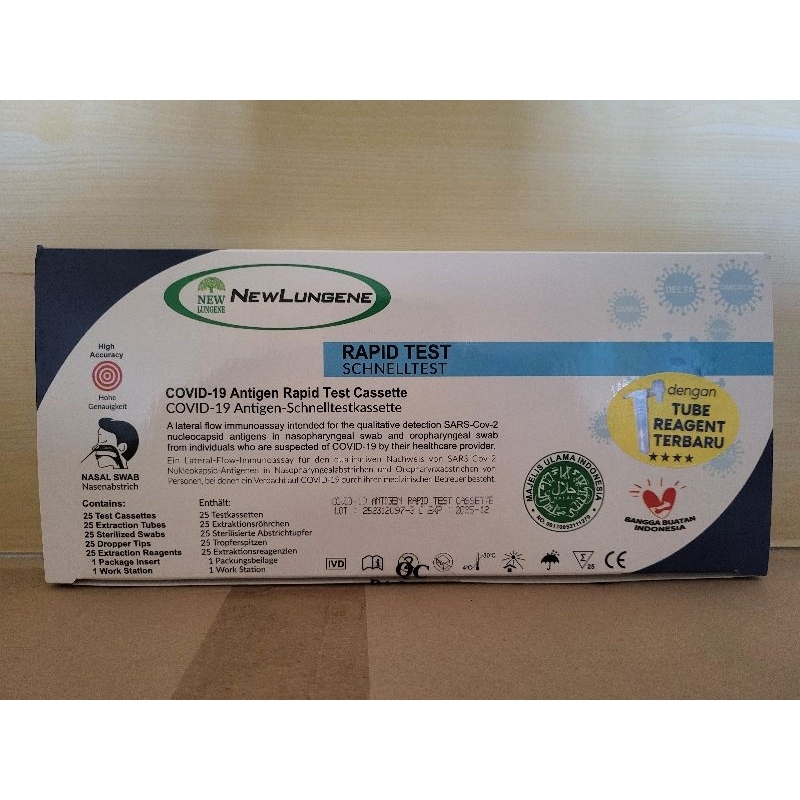 Antigen New Lungene deteksi Omicron isi 25 Pcs Exp 2025 Bln 12 Original