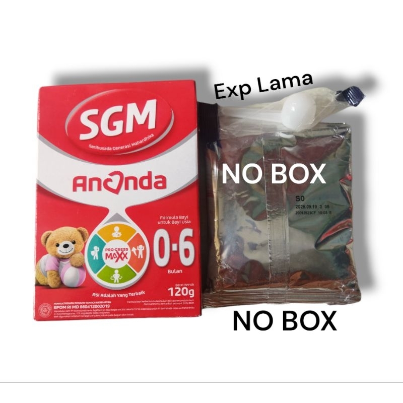 SGM ANANDA 0-6 BULAN dan 6-12 BULAN 120 GRAM TANPA BOX/BOX PENYOK