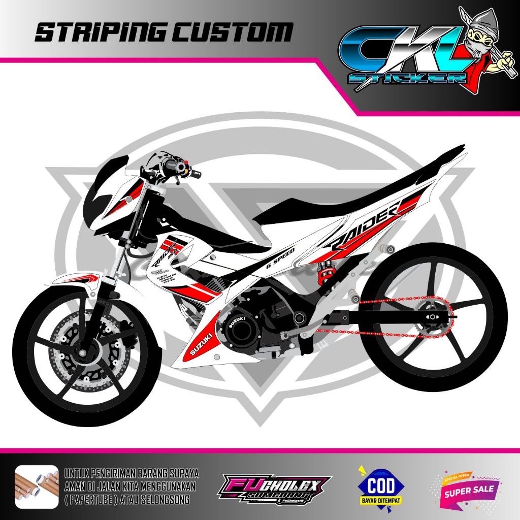 STRIPING VARIASI SUZUKI SATRIA FU BARONG LAMA CBU STIKER RAIDER