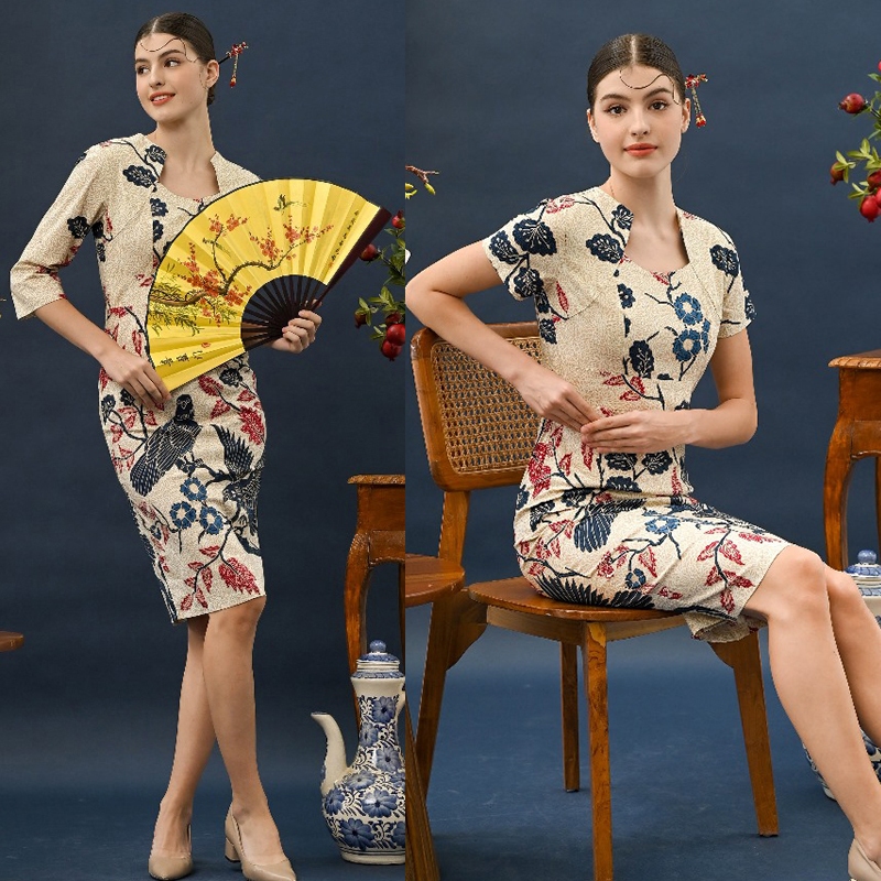 Venza Long Dress Wanita Batik Couple Modern Dress Batik Modern