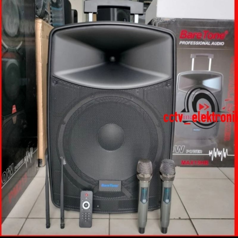SPEAKER PORTABLE BARETONE MAX 15 HB SPEAKER KARAOKE BLUTOOTH WIRELESS BARETONE RESMI