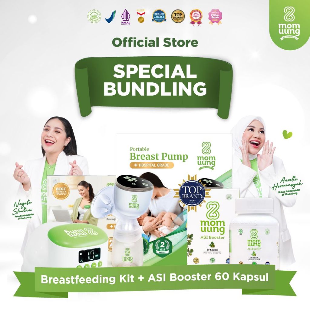 Mom Uung ASI Booster Special Bundling 60 Kapsul & Mom Uung Breast Pump / Pelancar ASI Mom Uung / Por