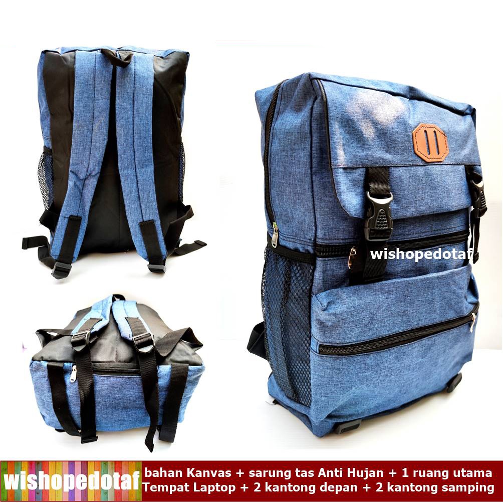 Tas Motor Ransel Kanvas Retro 2Clip