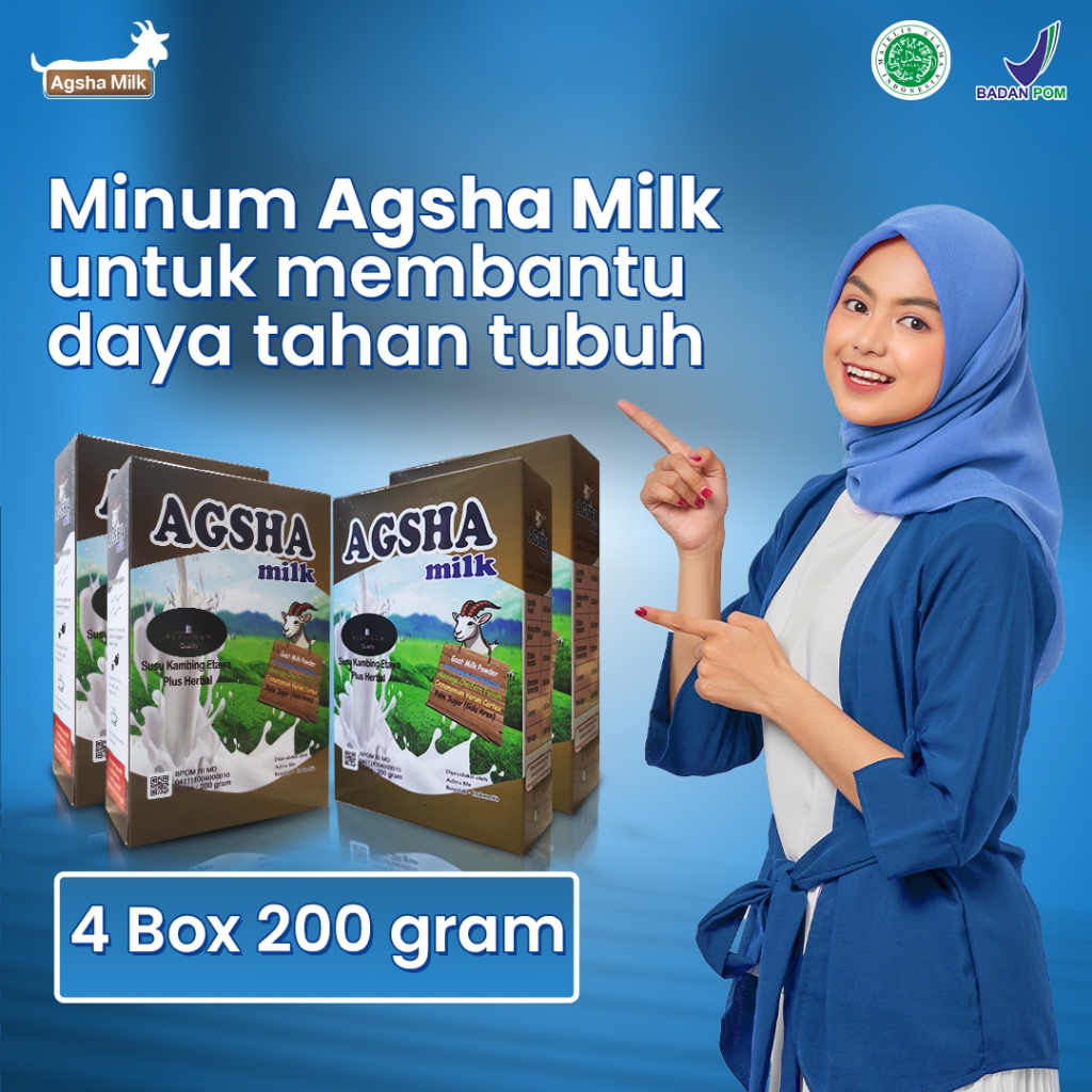 

Agsha Milk- Susu Kambing Etawa Paket 4 Box 200 Gram Full Cream Halal dan Resmi BPOM Rasa Original 100%