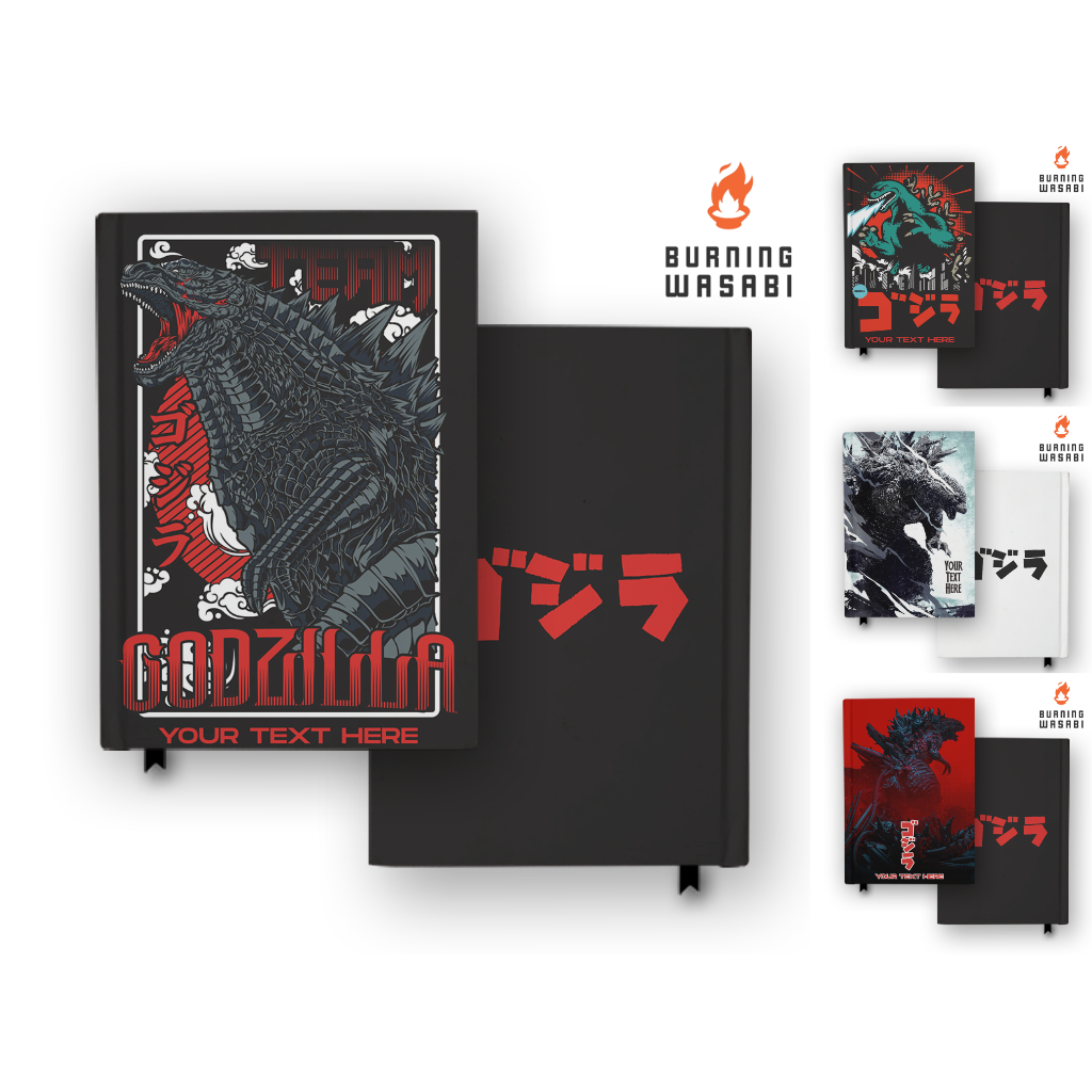 

Buku Catatan Notebook Godzilla Hardcover Custom Nama Diary Gift Jurnal Agenda Burning Wasabi A5 A6