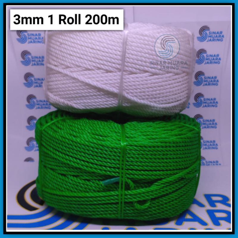 Tali tambang 3mm 1roll 200m/Tali Tampar 3mm/Tali Tambang