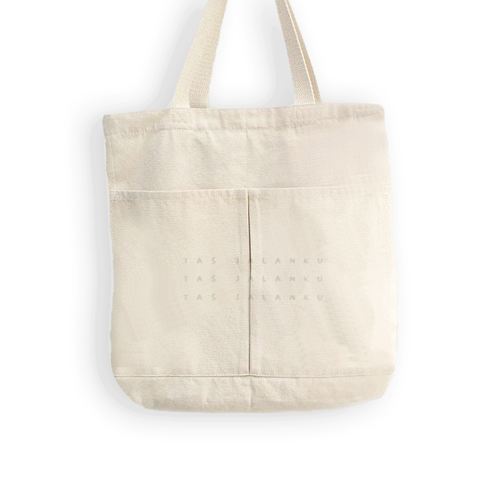 PROMO TasJalanku - Totebag Tas Kantong Polos Bahan Kanvas KEKINIAN