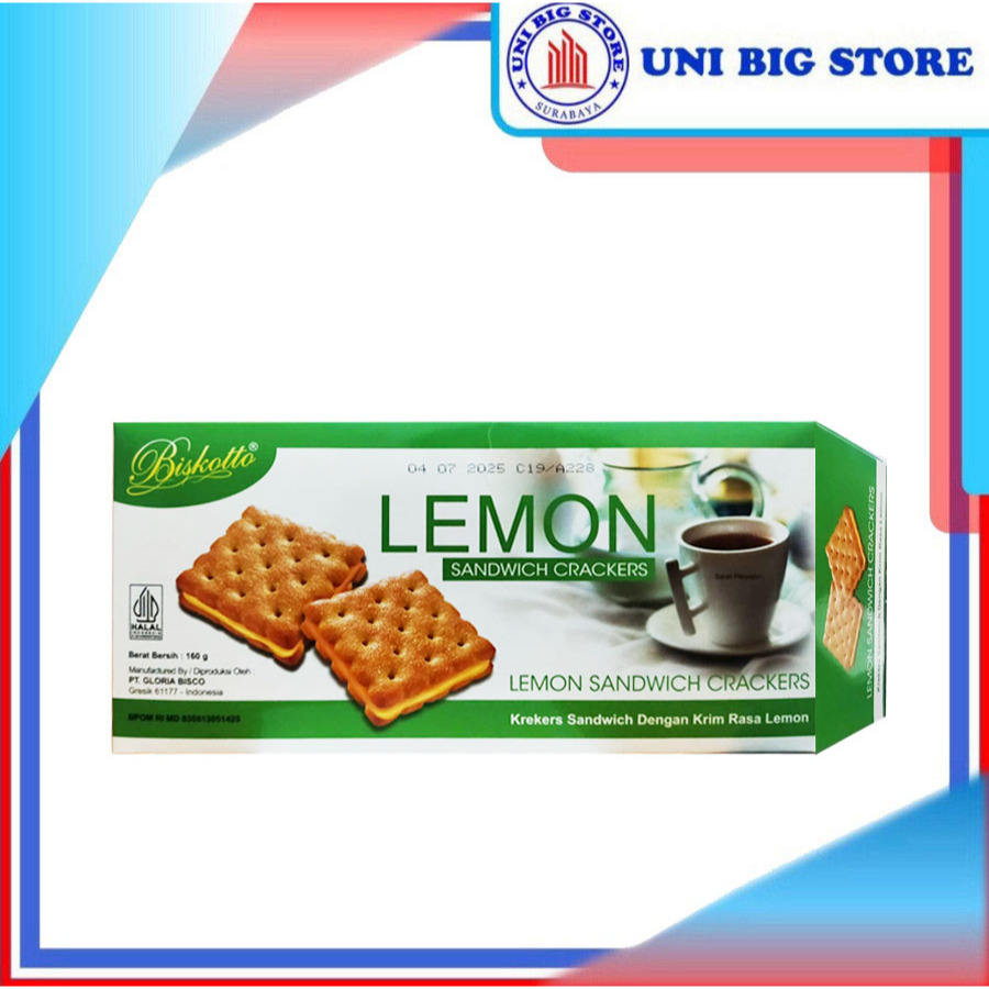 

Biskotto Maxi Lemon Sandwich Crackers 160 gr Krekers Biscuit