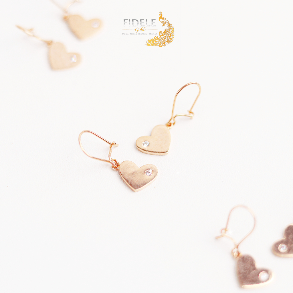 Anting desi love wanita emas asli kadar tua 70% 16k