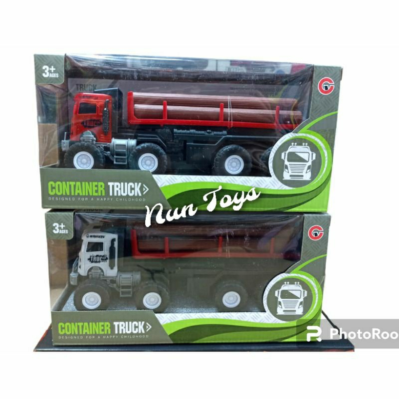 Mainan Diecast Truck Container Truck Pengangkut Kayu