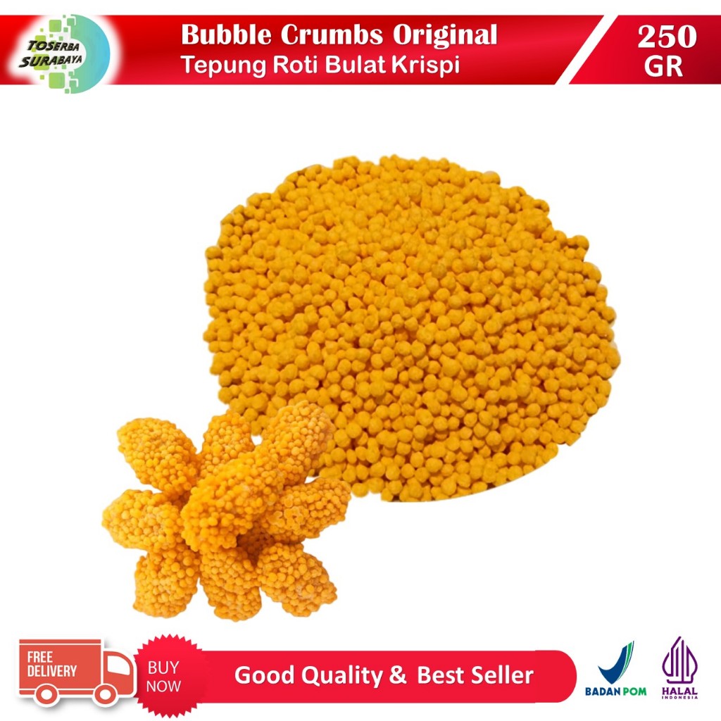 

Tepung Roti BUBBLE CRUMBS 250gr - Bread Crumb Crispy Nugget