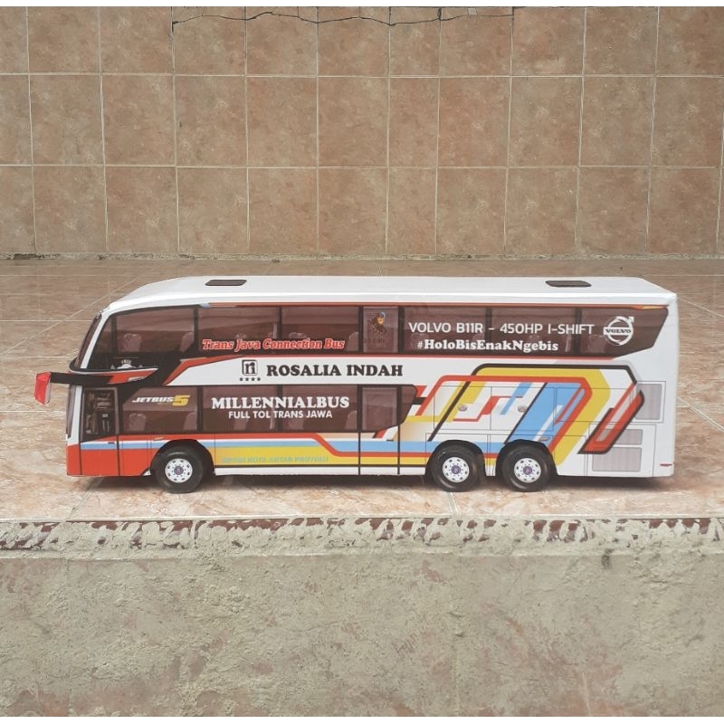 Miniatur bus jetbus5 tolelet basuri PO.ROSALIA INDAH SDD JB5 cocok untuk hadiah ultah anak
