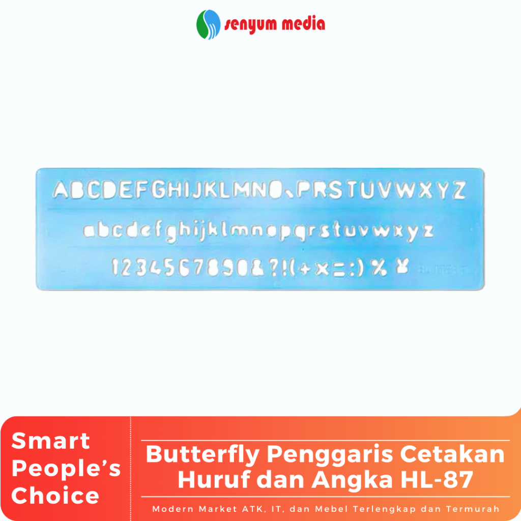 

Butterfly Penggaris Cetakan Huruf dan Angka HL-87 (1 Pcs) (S:PCS)