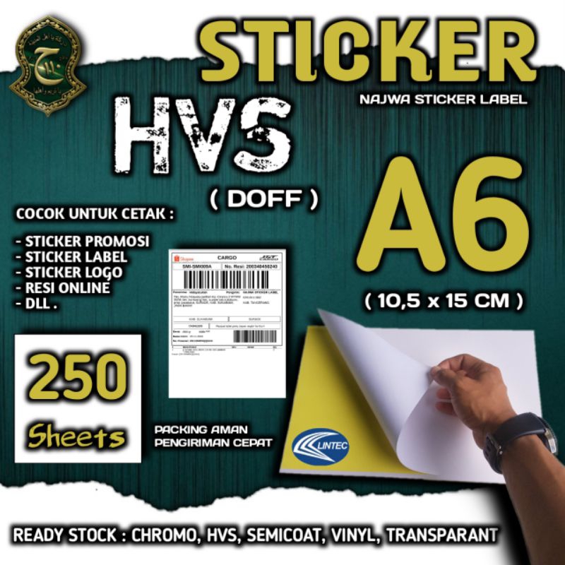 

STICKER HVS ( DOFF ) A6 ISI 250 LEMBAR TERMURAH