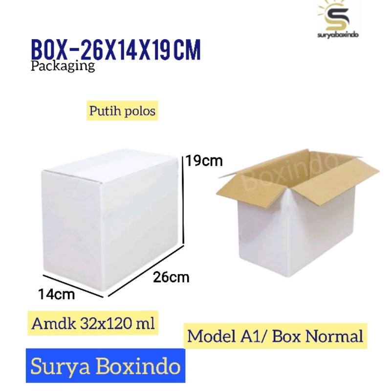 

Box 26x14x19 cm (amdk 32x120ml)Kardus/box normal/hampers/Karton