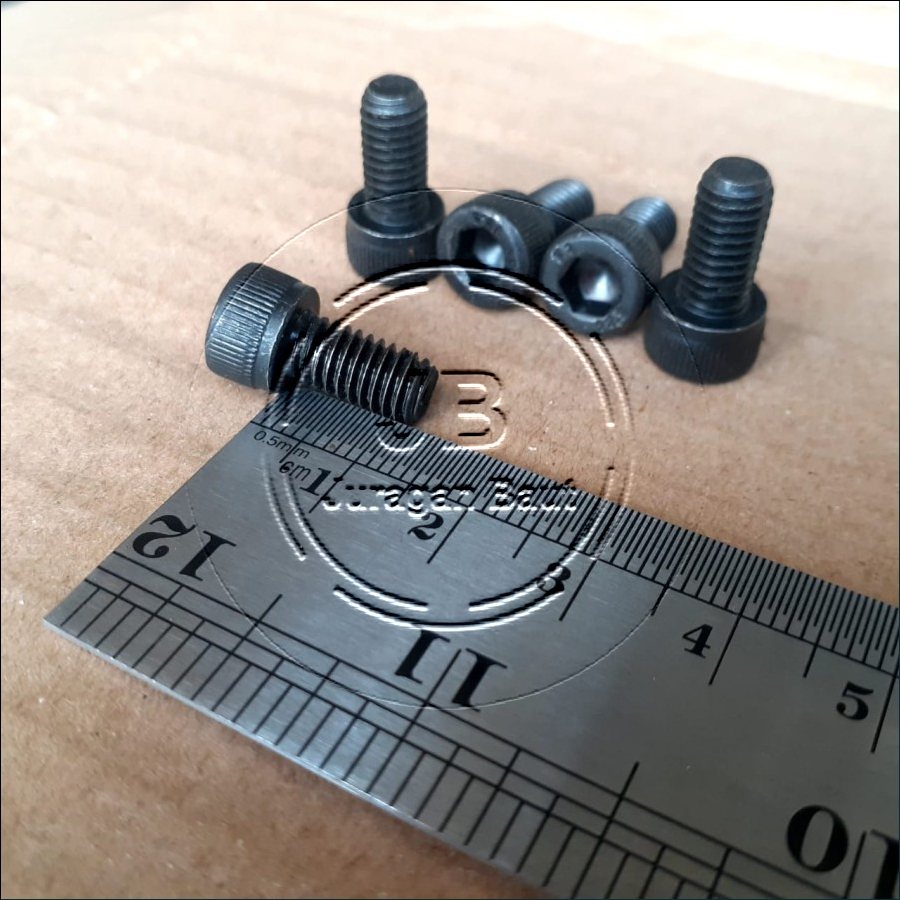 BAUT L M6X12 BAJA PANJANG 1,2 CM 1,2CM BAUD L BAJA M6 X 12 KUNCI L5 L 5 KUNCI PAS 10 FULL DRAT WARNA