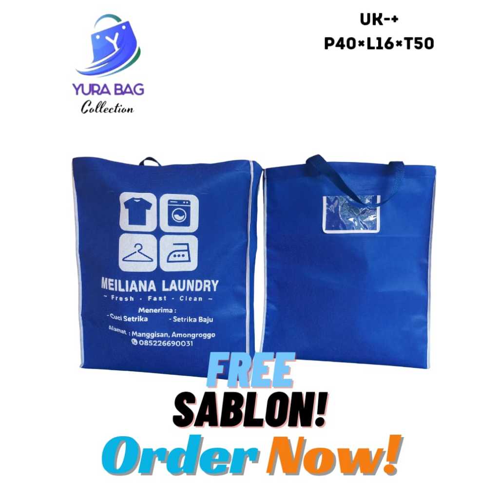 TAS LAUNDRY / TAS PAKAIAN /KOTAK JINJING / MUAT  5-7Kg  | FREE SABLON