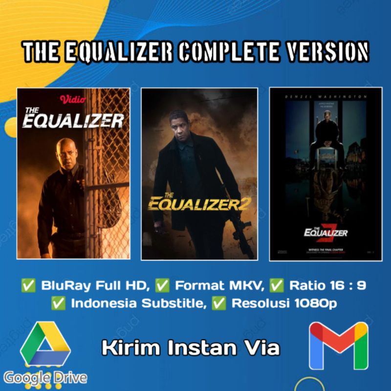 THE EQUALIZER COMPLETE VERSION 1 - 3// BLURAY FILM// ACTION