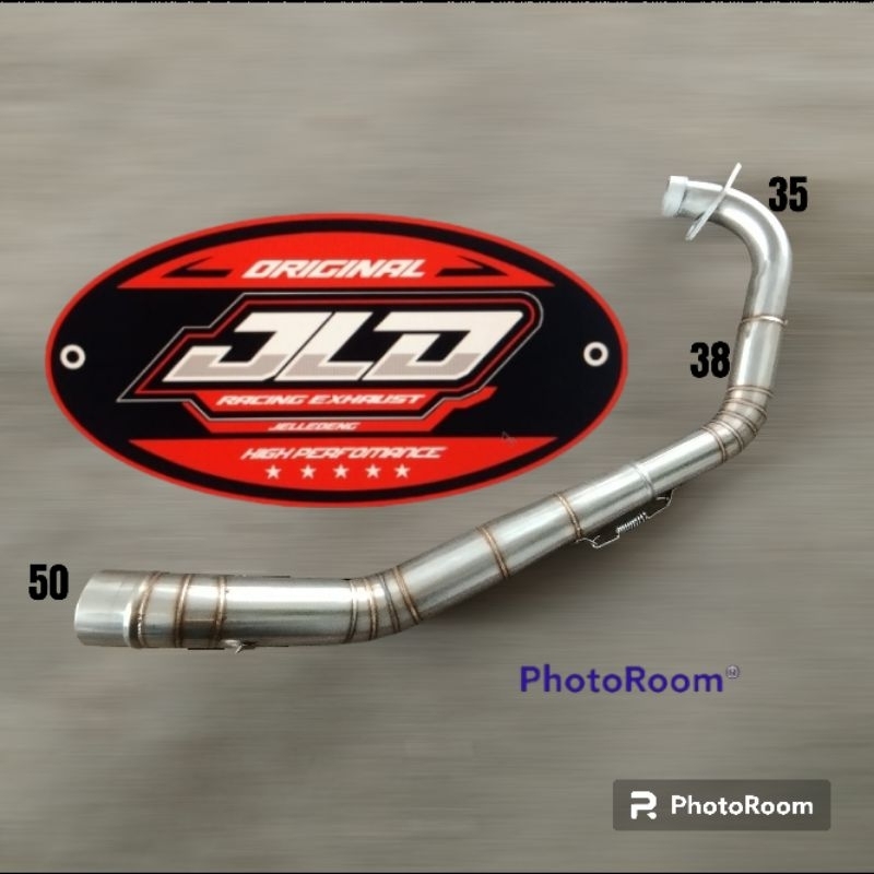 LEHER KNALPOT RACING SATRIA FU KARBU 35/38 INLET 50 MM SEMI BENDING CACING D50 DM50 SPEK BORE UP 200
