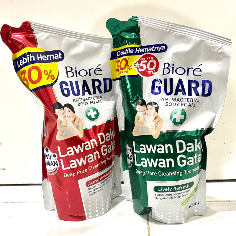 BIORE GUARD SABUN MANDI LIVELY REFRESH / ACTIVE ANTI BACTERIAL POUCH 800ML