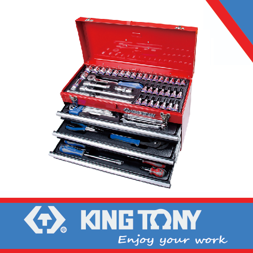 74PC TOOL CHEST SET 3 DRAWER - KING TONY 901-073MR
