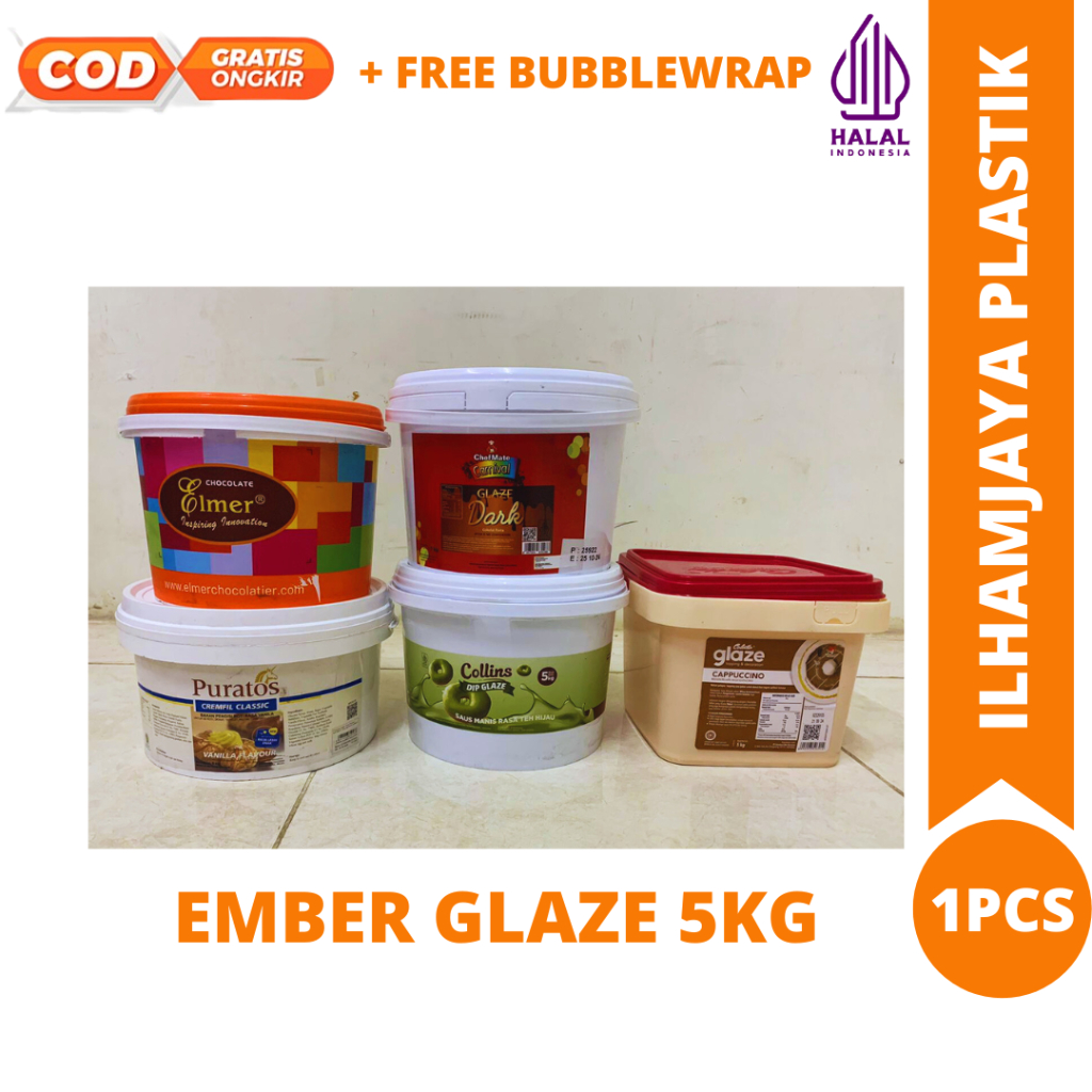 Ember glaze 5kg + Tutup / Ember bekas Glaze 5kg