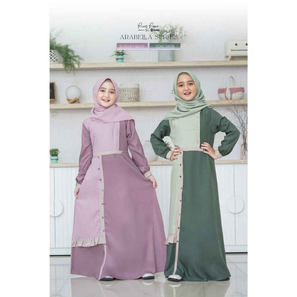Gamis Set Ibu dan Anak  Kombinasi Warna Tua dan Muda Arabella Series by Keke
