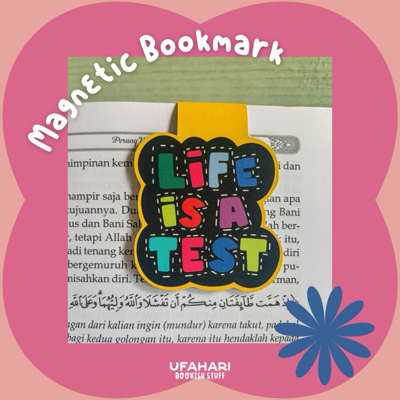 

[ Ufahari ] - Life is a Test - Magnetic Bookmark - Pembatas Buku Quran Islamic Saying Quote