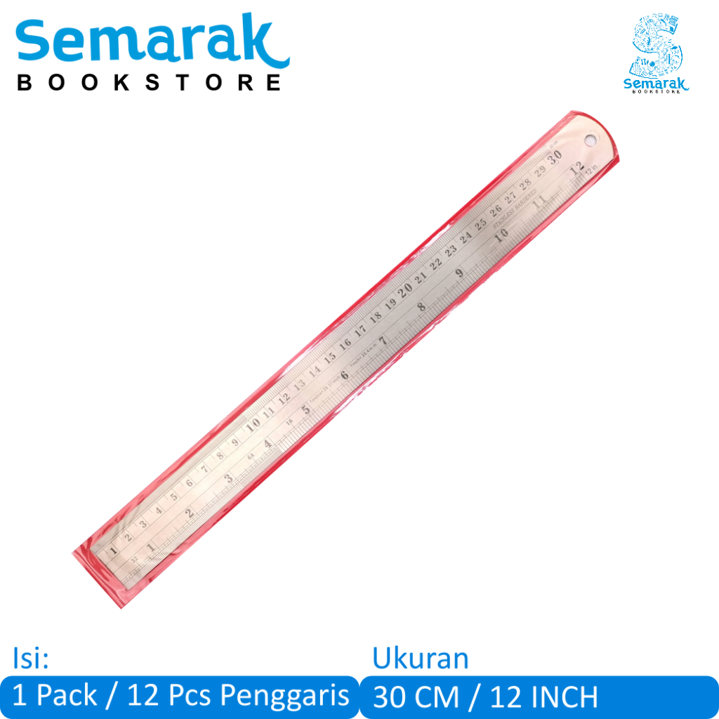 

Trifelo Stainless Steel Ruler Penggaris Besi Anti Patah 30 CM [1 Pack / 12 Pcs]