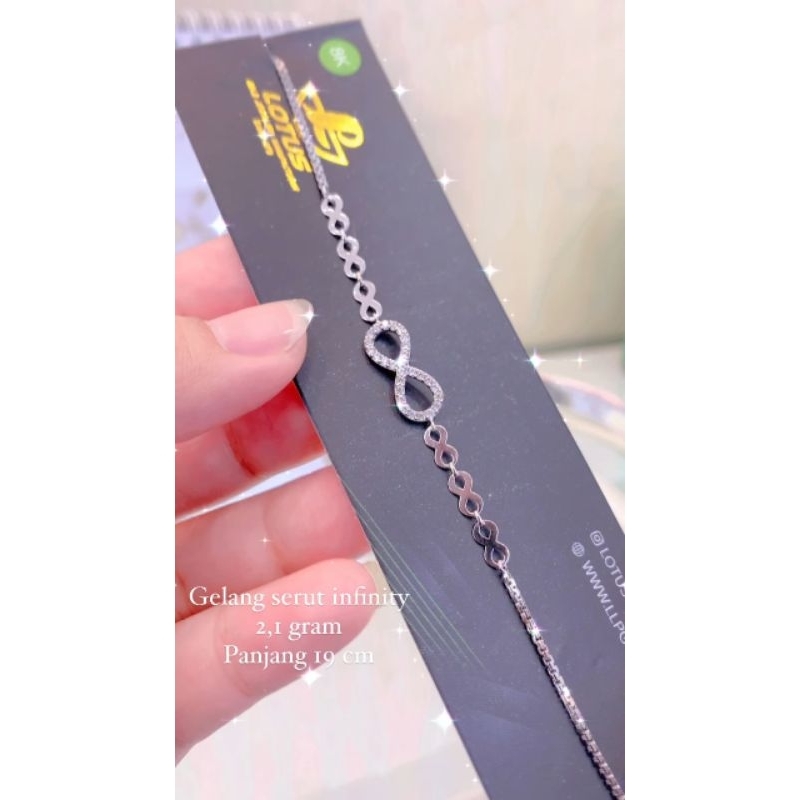 Gelang serut infiniti mas 22 mas putih mas 8k