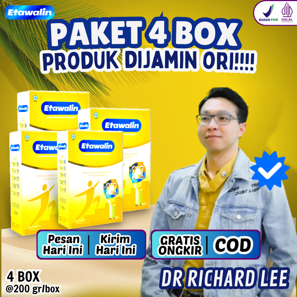

SUSU SENDI ETAWALIN 4 BOX Susu Kambing Etawa Rawat Tulang Dan Sendi Etawalin Susu kambing Atasi Nyeri Sendi Dan Asam Urat Original