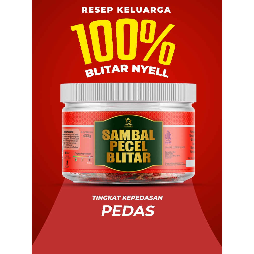 

[ pedas, 400g ] SAMBAL PECEL BLITAR | SAMBAL PECEL KHAS BLITAR | SAMBEL PECEL | OLEH-OLEH KHAS BLITAR | SAMBAL KACANG | OLEH-OLEH ASLI BLITAR | SOEDANIEK