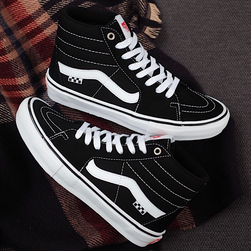 Sepatu Vans Sk8 High Pro Skate Black White 100% ORIGINAL RESMI