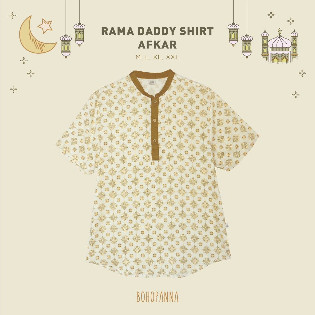 BOHOPANNA - RAYA COLLECTION - RAMA DADDY SHIRT - Baju Muslim Pria - Baju Muslim Laki-Laki - Baju Koko - Atasan Laki-Laki - Baju Lebaran Laki-Laki - ATTA AUREL-AFKAR