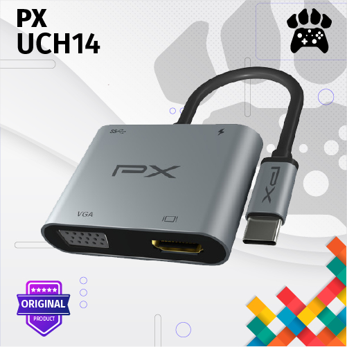 Type C 3.1 to HDMI VGA USB Hub Converter Adaptor 4 in 1 4K PX UCH14