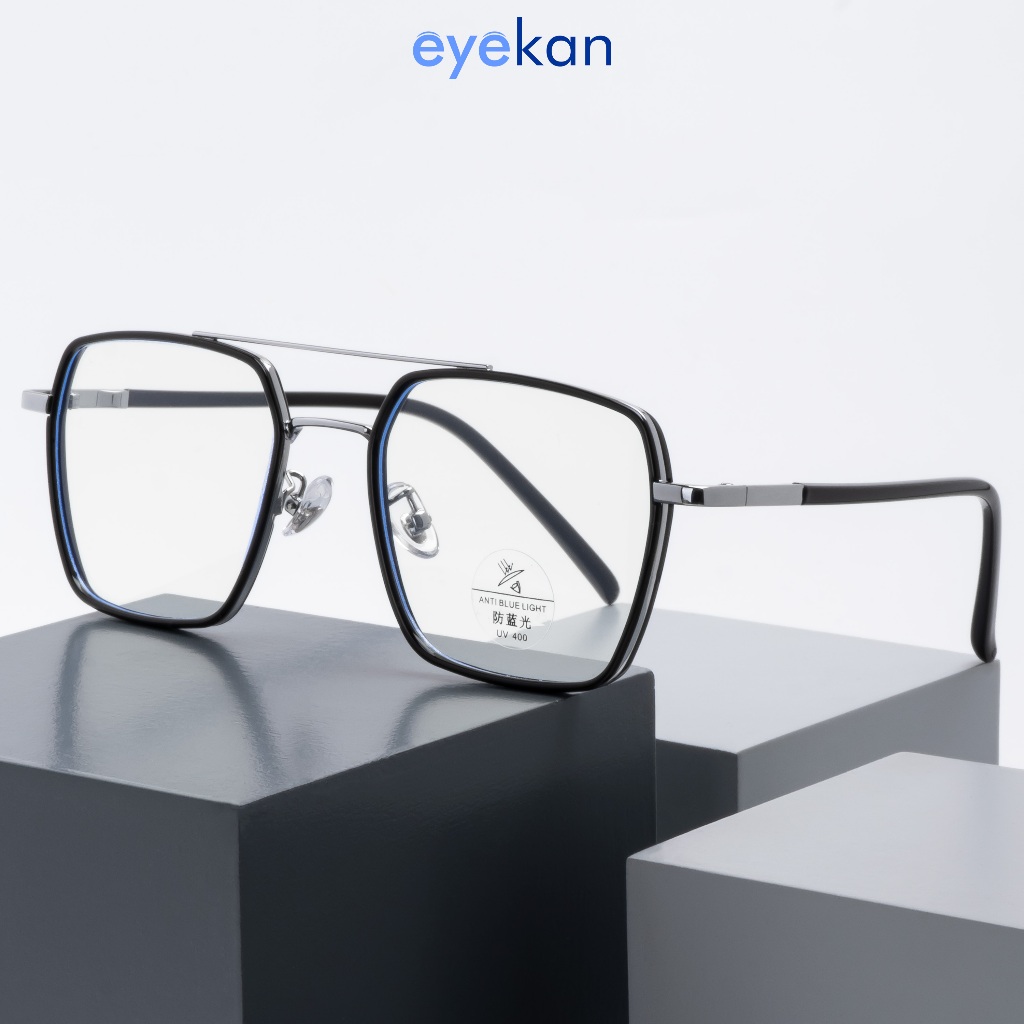 Eyekan Kacamata Aviator Anti Radiasi Photocromic Bluecromic Minus Anti Blueray Fashion Pria Wanita M